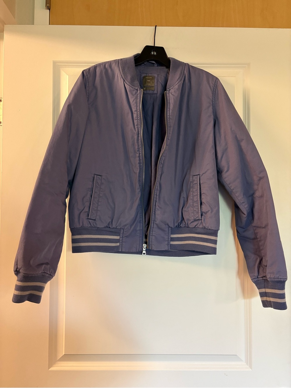 GAP Navy Quilted Bomber Jacket with Zipper